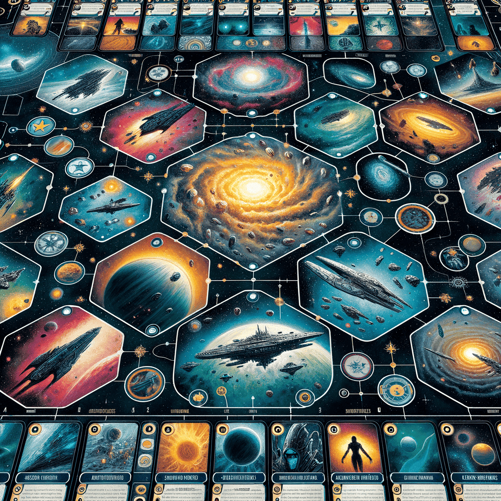 Early card layout for a sci-fi deckbuilder